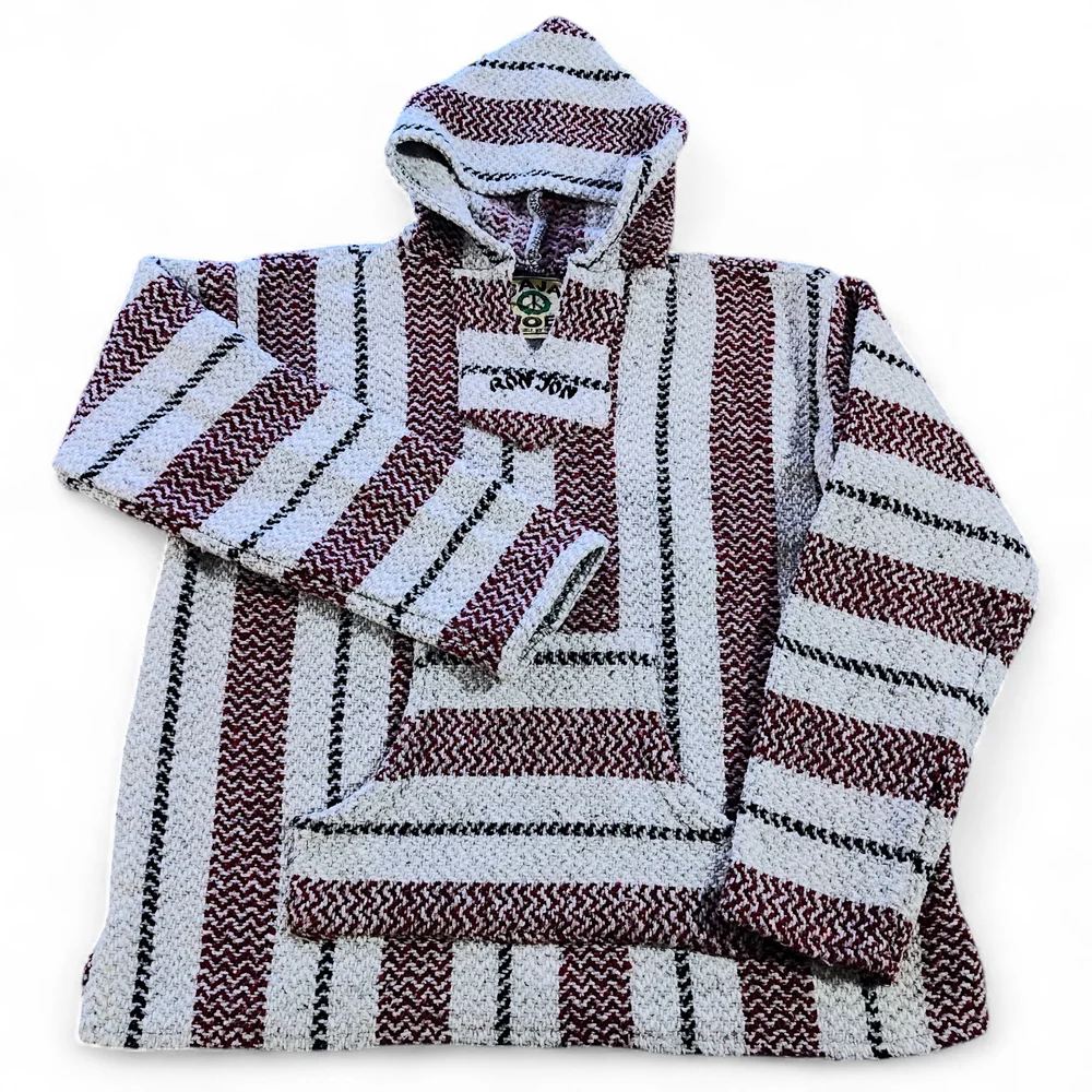 Baja Joe Mexican Baja Hoodie Unisex Size Small - Burgundy and Grey - Picture 1 of 9